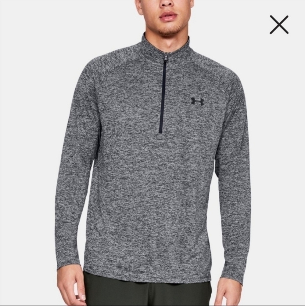 Under Armour Loose HeatGear 1/4 Zip Pullover Men's Medium M Heathered Grey EUC